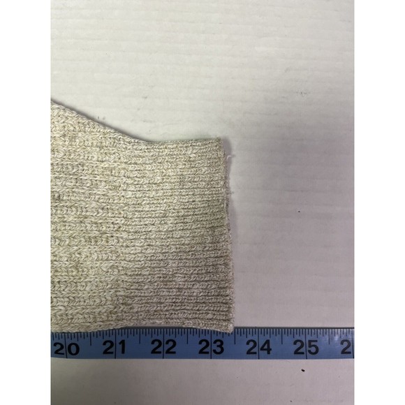 Vintage 70s LL Bean Mens Large Cotton Rayon Jute Knit V-Neck Sweater Tan USA - Picture 5 of 8